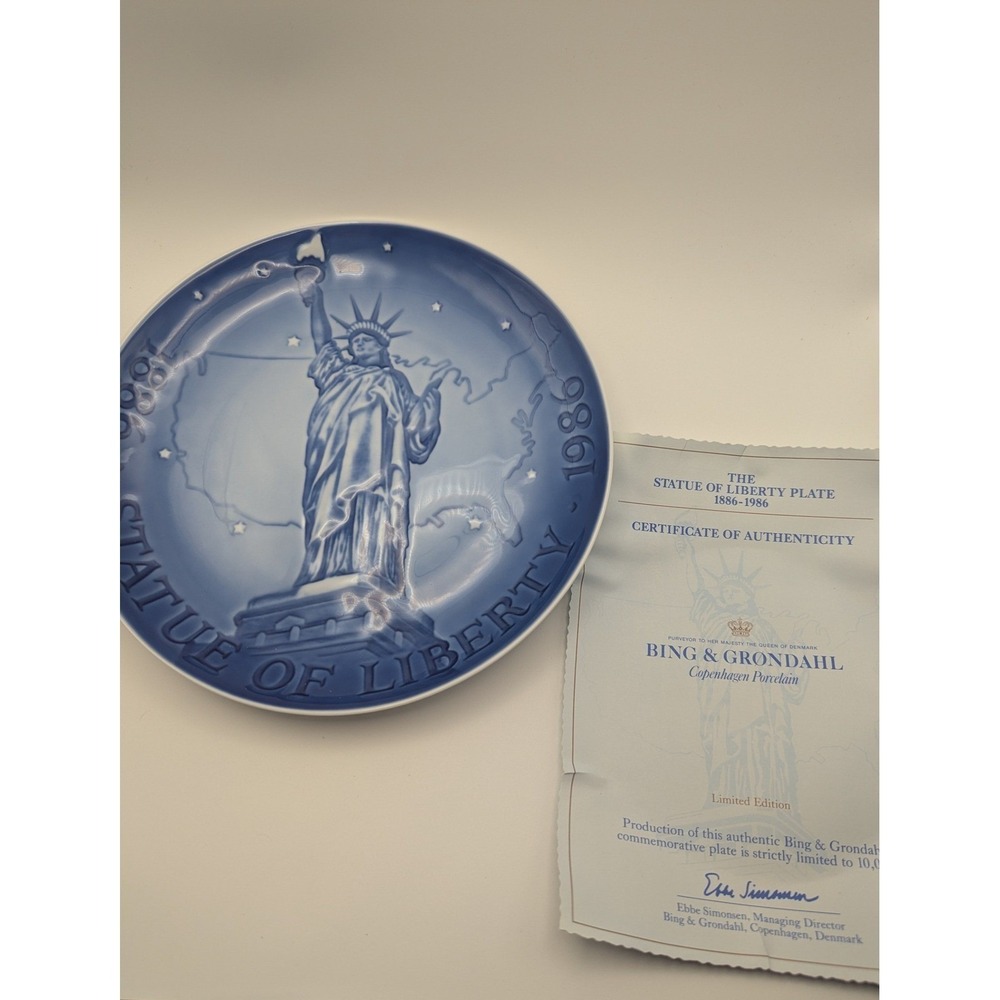Vtg B&G Statue of Liberty Centennial Plate 1886-1986 Limitedβ Edition Porcelain